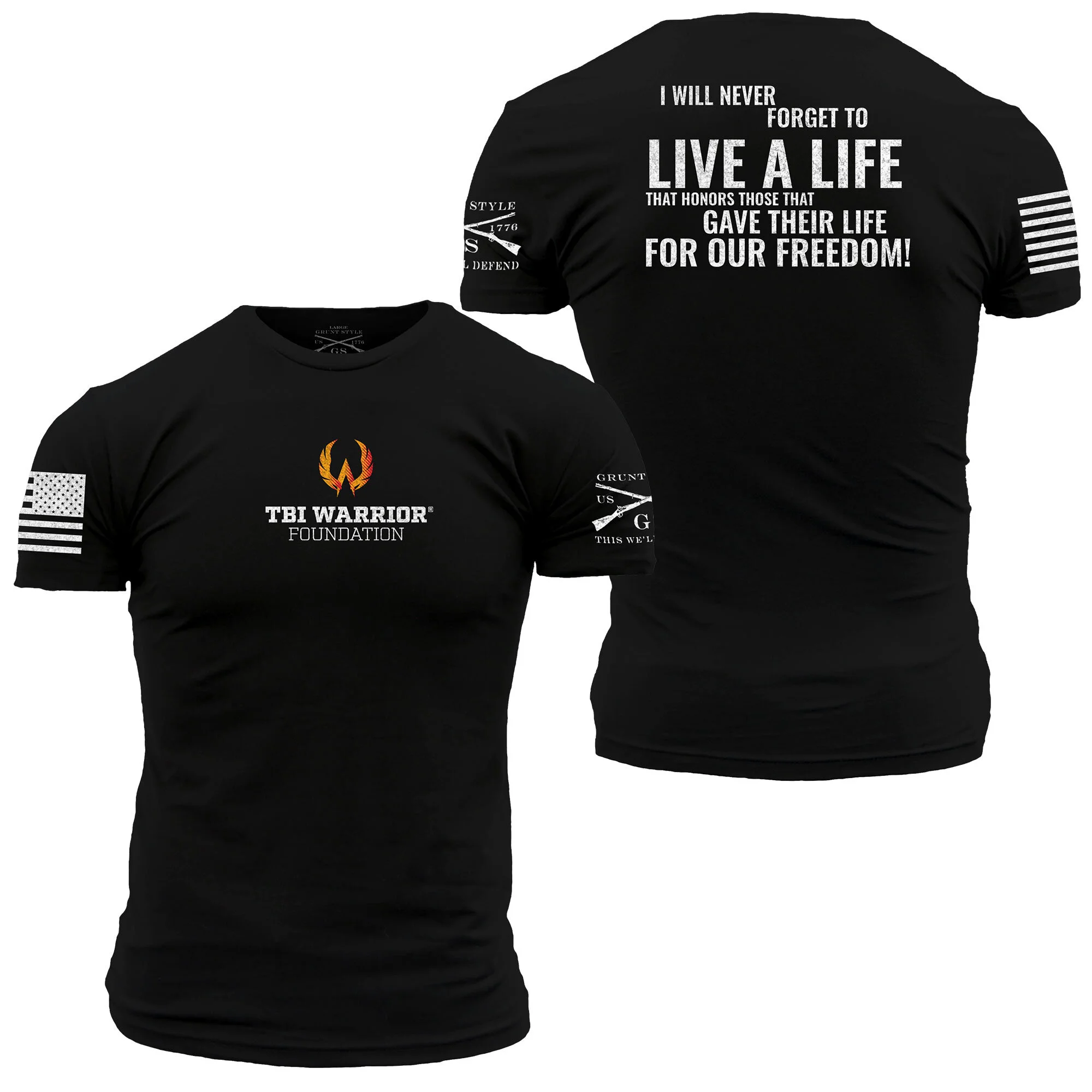 A Life That Honors Standard and Purple Heart T-Shirt — TBI Warrior